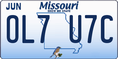 MO license plate OL7U7C