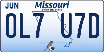 MO license plate OL7U7D