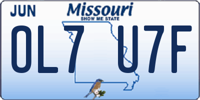 MO license plate OL7U7F