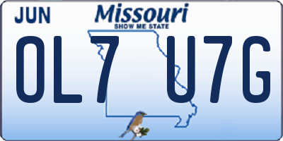 MO license plate OL7U7G