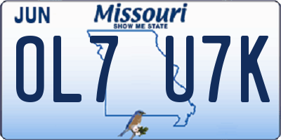 MO license plate OL7U7K