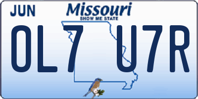 MO license plate OL7U7R