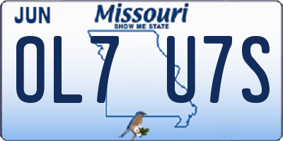 MO license plate OL7U7S