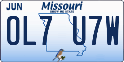 MO license plate OL7U7W