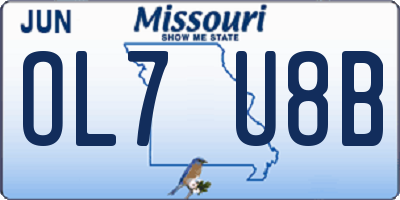 MO license plate OL7U8B