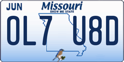 MO license plate OL7U8D