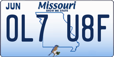 MO license plate OL7U8F
