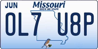 MO license plate OL7U8P