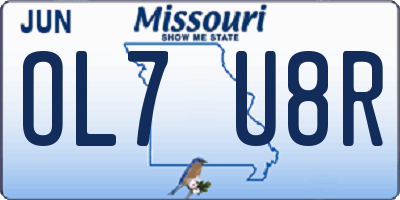 MO license plate OL7U8R