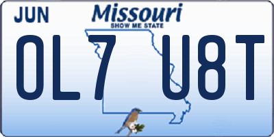 MO license plate OL7U8T