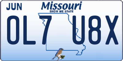 MO license plate OL7U8X
