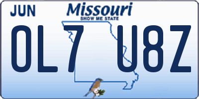 MO license plate OL7U8Z