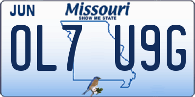 MO license plate OL7U9G
