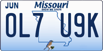 MO license plate OL7U9K