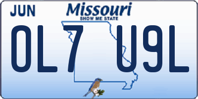 MO license plate OL7U9L