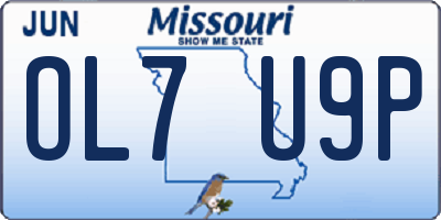 MO license plate OL7U9P