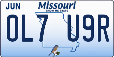 MO license plate OL7U9R
