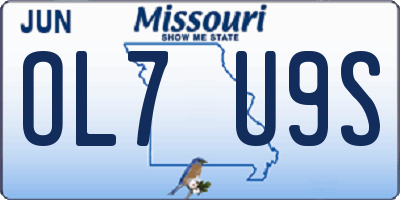 MO license plate OL7U9S