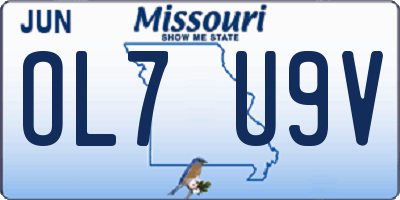 MO license plate OL7U9V