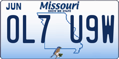 MO license plate OL7U9W