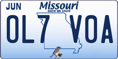 MO license plate OL7V0A
