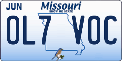 MO license plate OL7V0C
