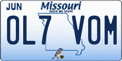 MO license plate OL7V0M