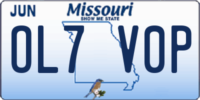 MO license plate OL7V0P