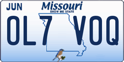 MO license plate OL7V0Q