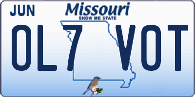 MO license plate OL7V0T