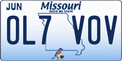 MO license plate OL7V0V