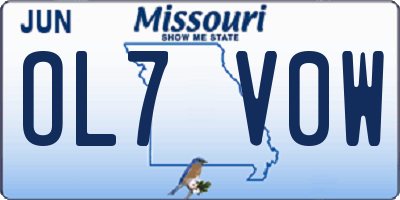 MO license plate OL7V0W