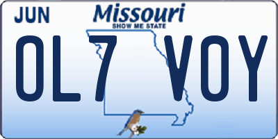 MO license plate OL7V0Y