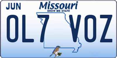 MO license plate OL7V0Z