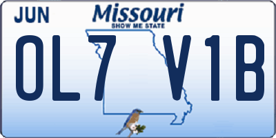 MO license plate OL7V1B