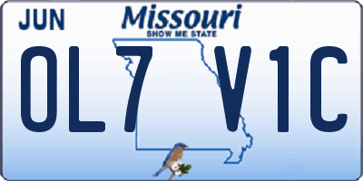 MO license plate OL7V1C