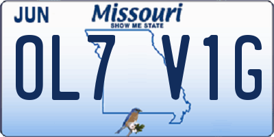 MO license plate OL7V1G