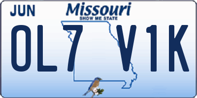 MO license plate OL7V1K