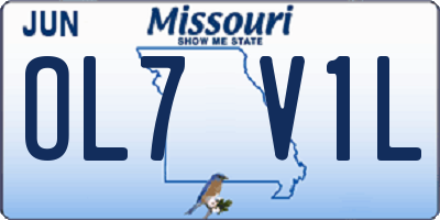 MO license plate OL7V1L