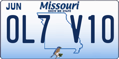 MO license plate OL7V1O