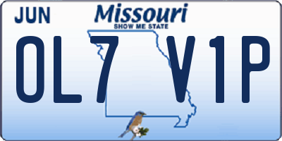 MO license plate OL7V1P
