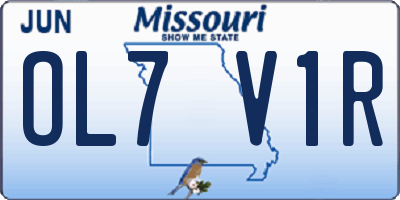 MO license plate OL7V1R