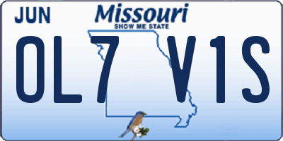 MO license plate OL7V1S