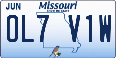 MO license plate OL7V1W