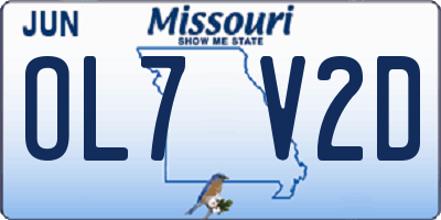 MO license plate OL7V2D