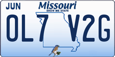 MO license plate OL7V2G