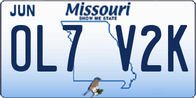 MO license plate OL7V2K