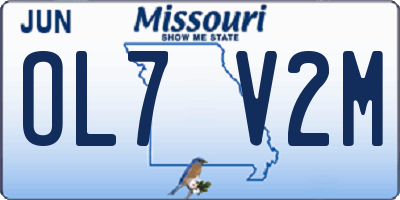MO license plate OL7V2M