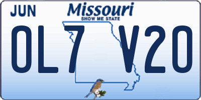 MO license plate OL7V2O