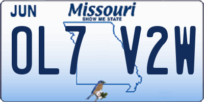 MO license plate OL7V2W